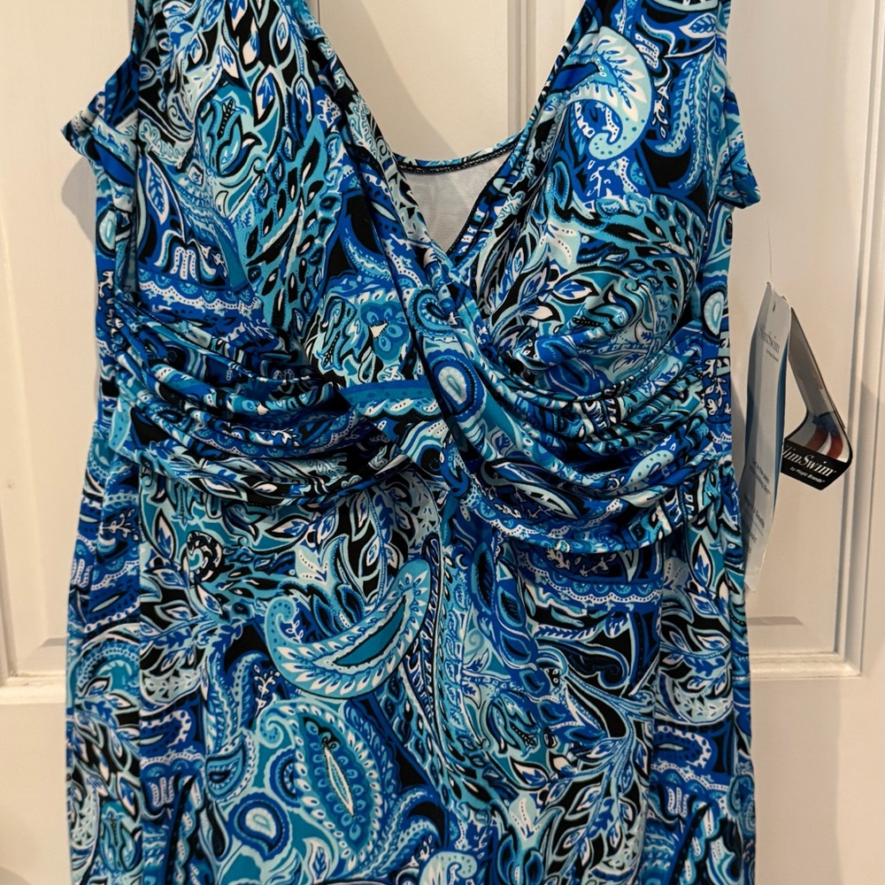 SlimSwim Blue Paisley Swimdress
